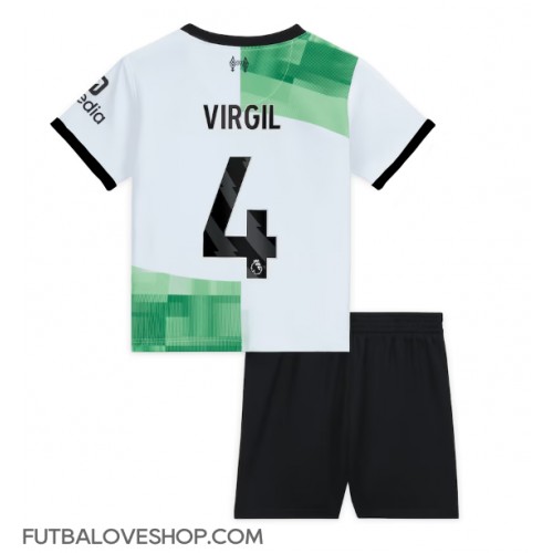 Dres Liverpool Virgil van Dijk #4 Preč pre deti 2023-24 Krátky Rukáv (+ trenírky)